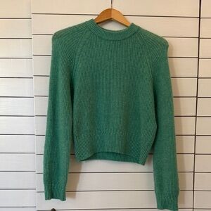 Sezane Teal Crew Neck Sweater
